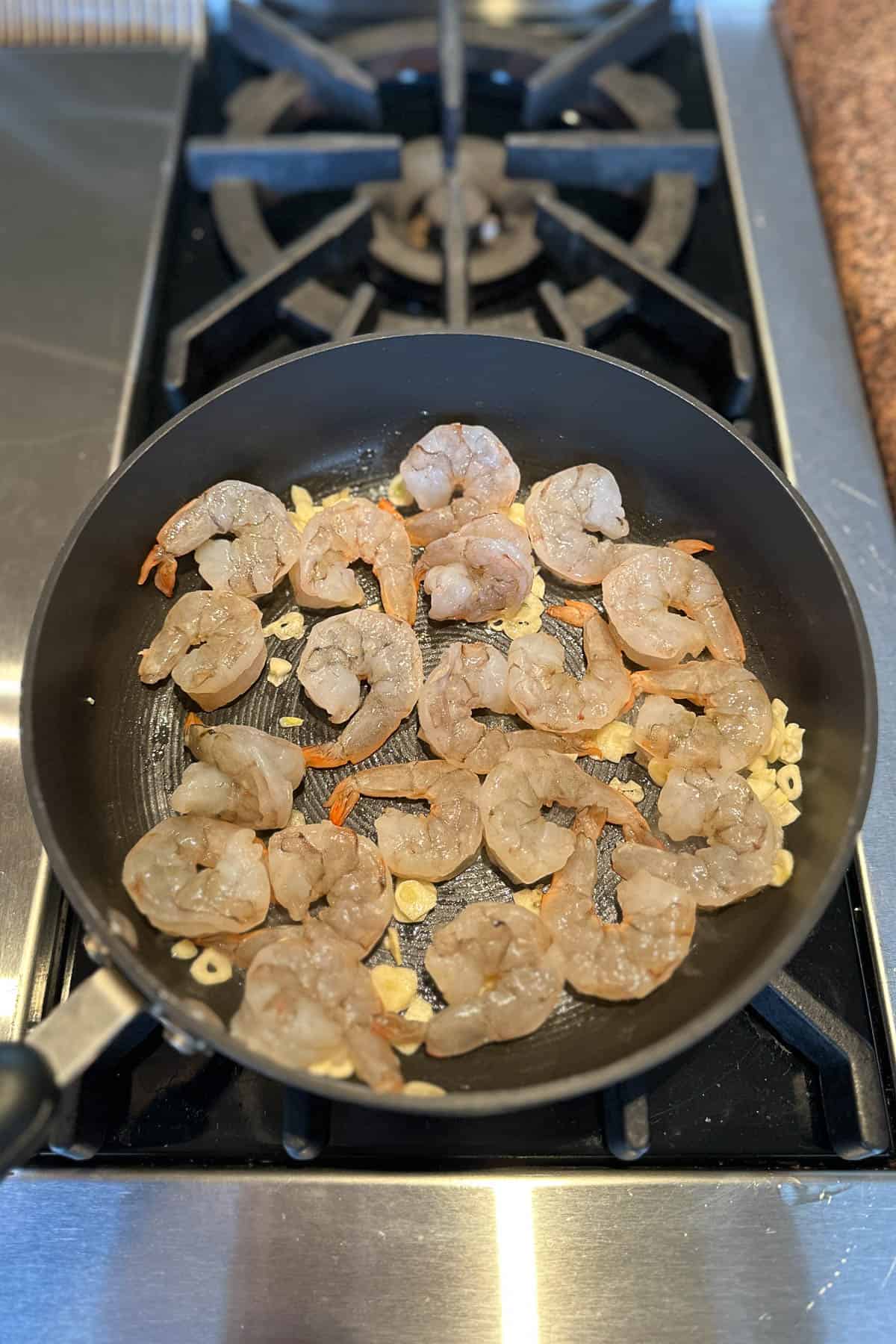 Making Squash and Shrimp.