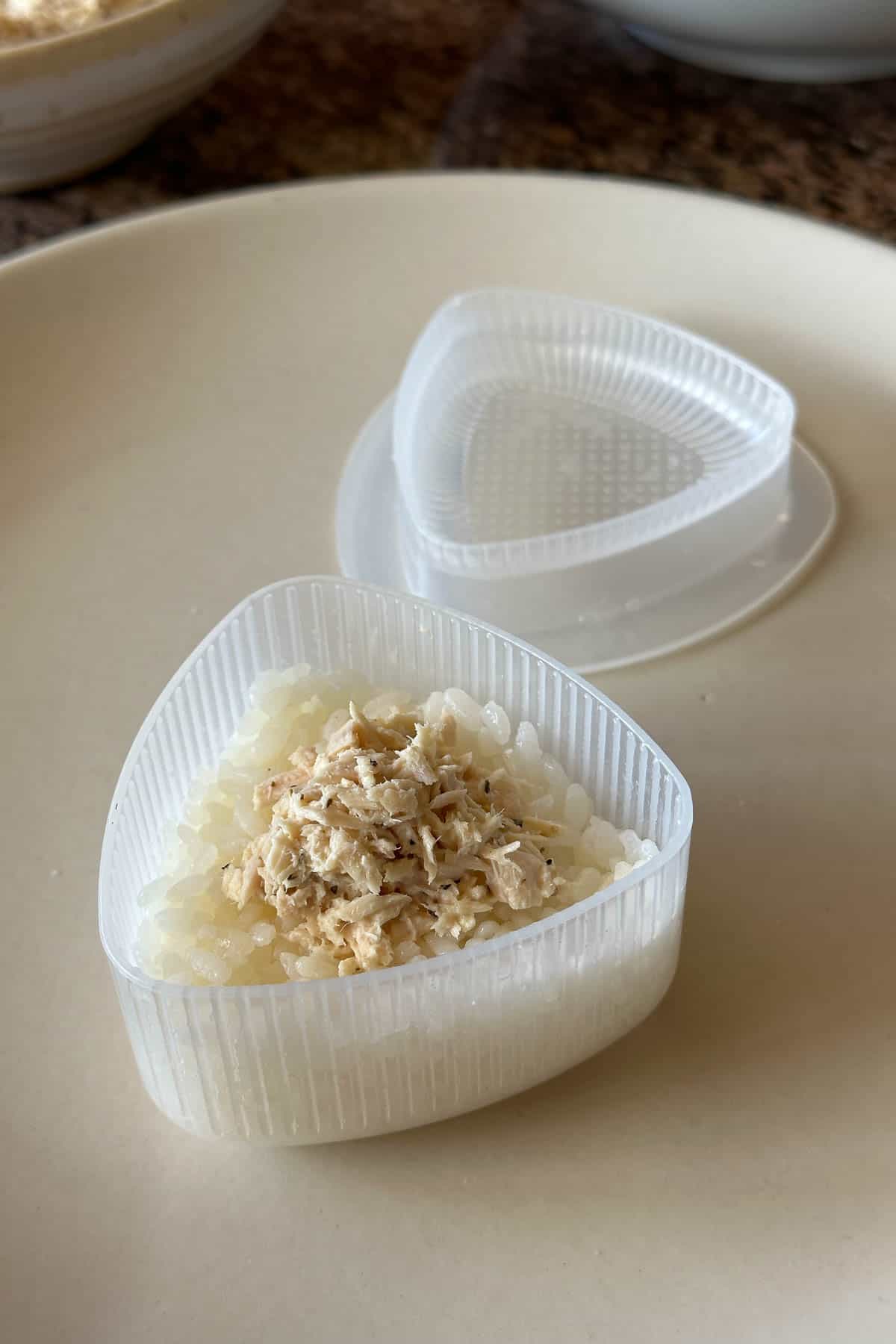 Making Tuna Mayo Onigiri.