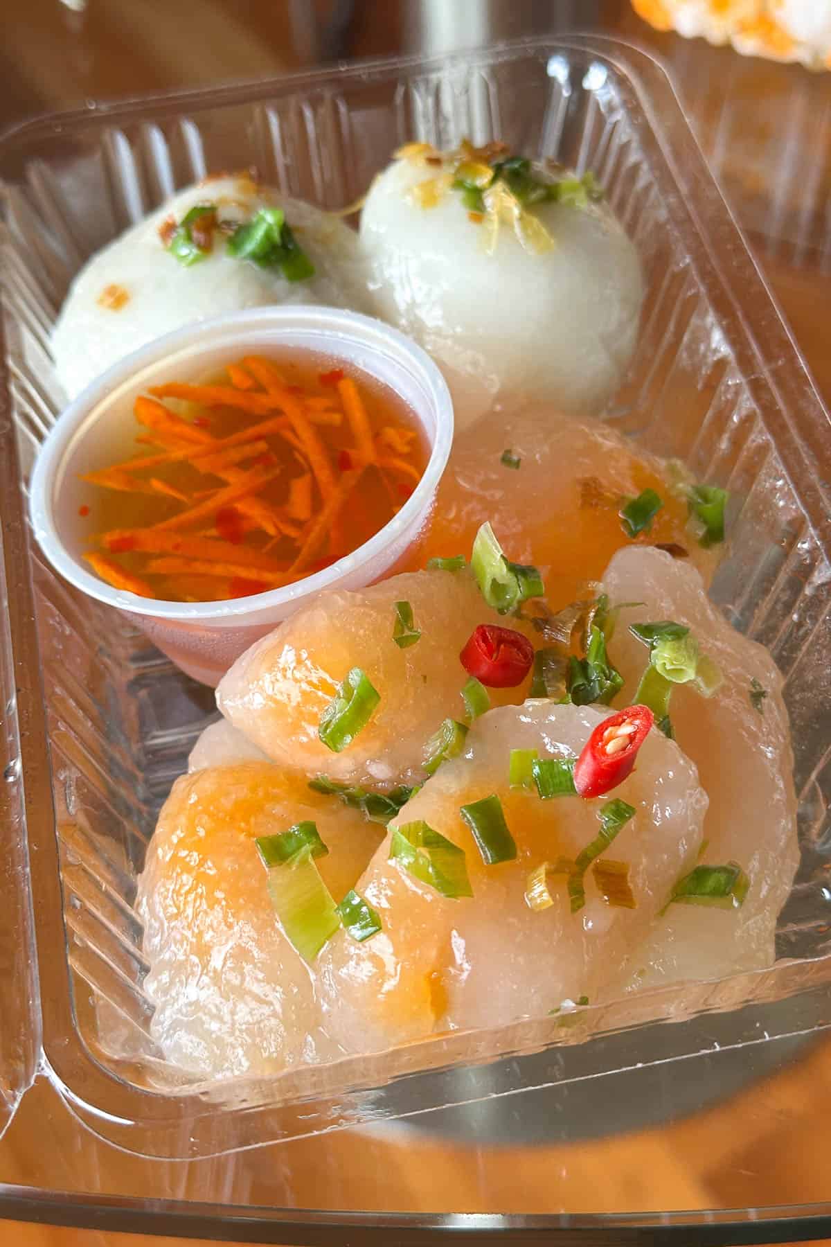 Banh It Tran + Banh Bot Loc from New Cholon in Honolulu Chinatown.
