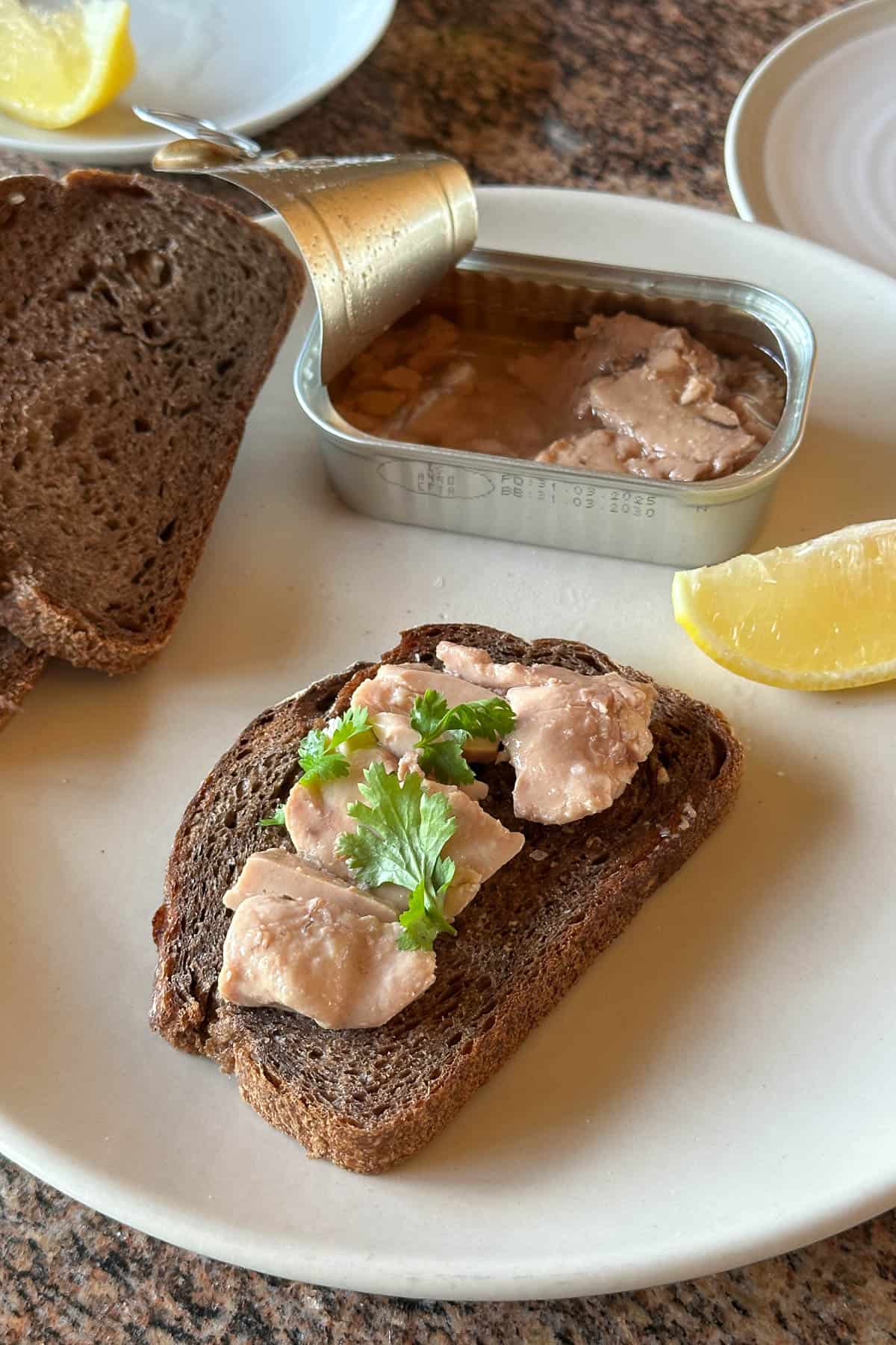 Cod liver on toast.