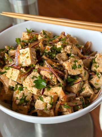 Cold Tofu with Chili Oil.