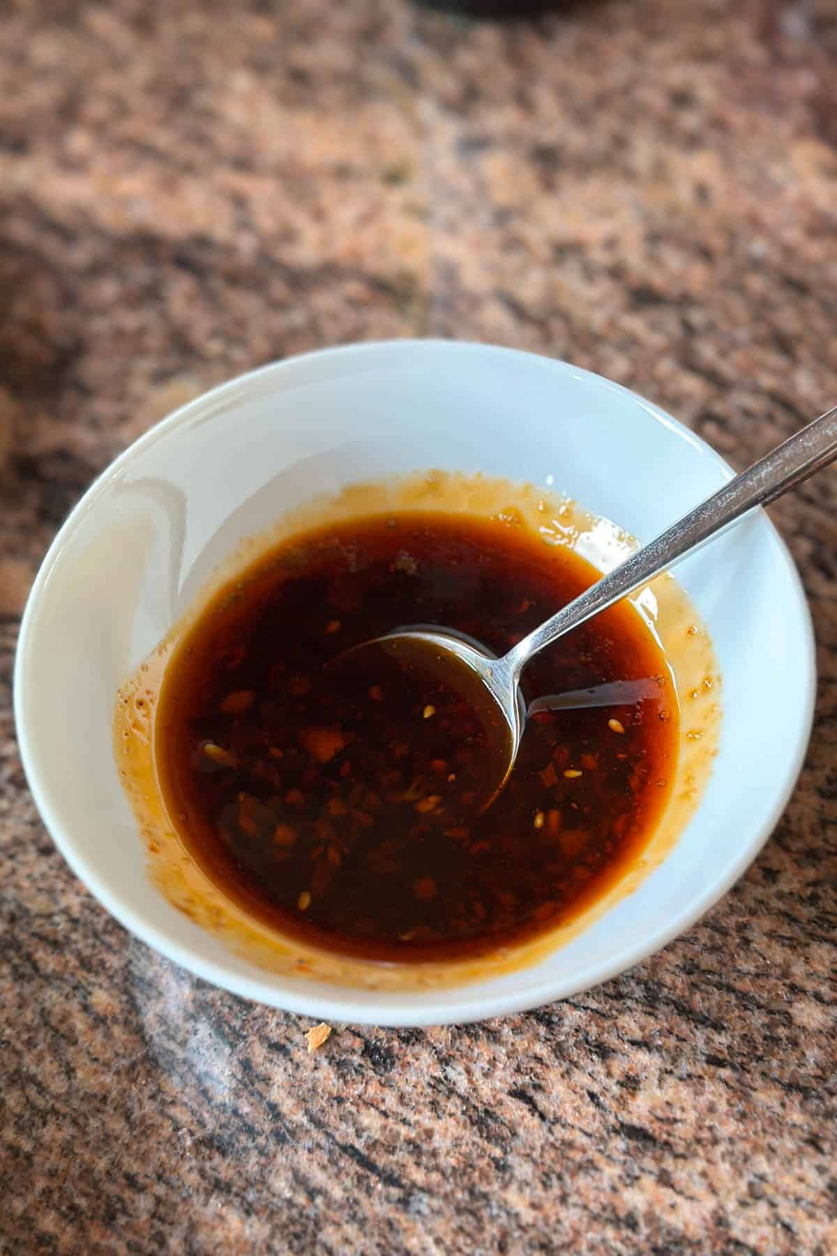 Making Cold Tofu with Chili Oil.