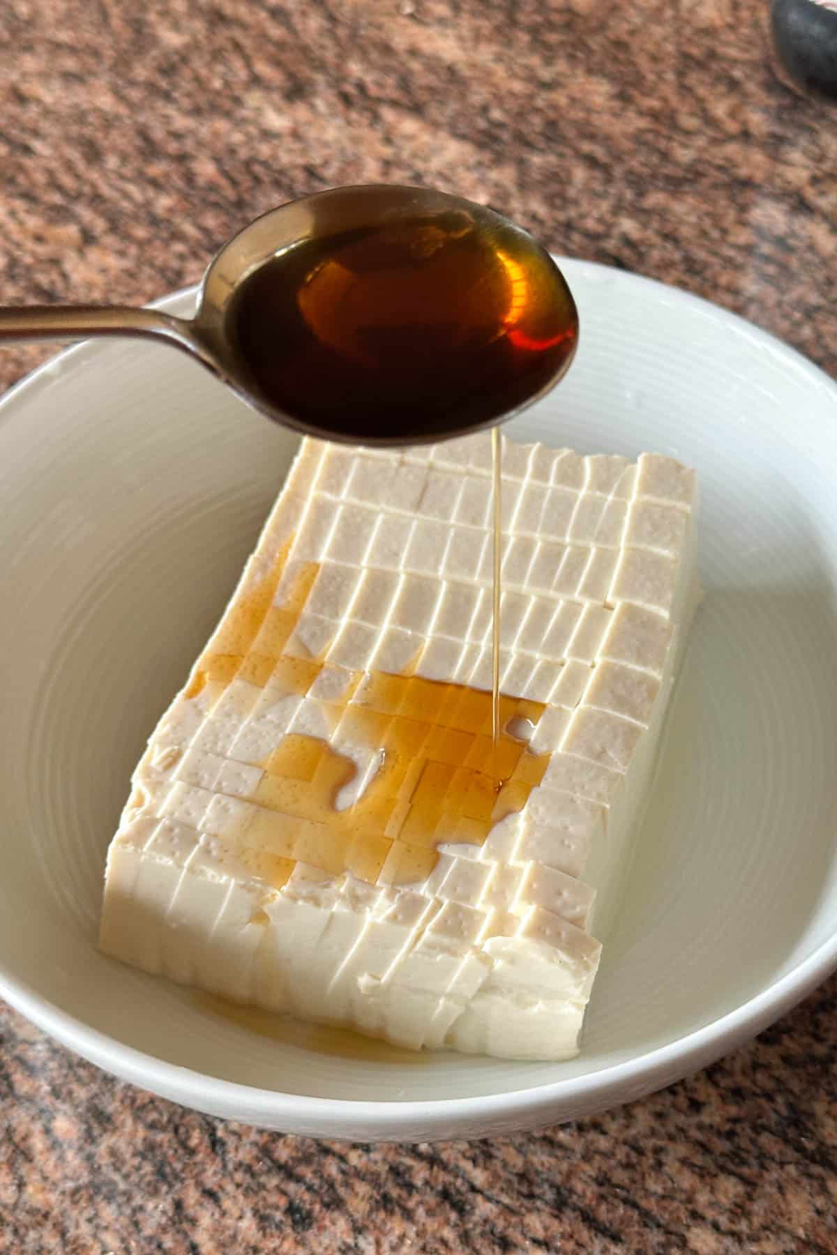 Making Cold Tofu with Mentsuyu.