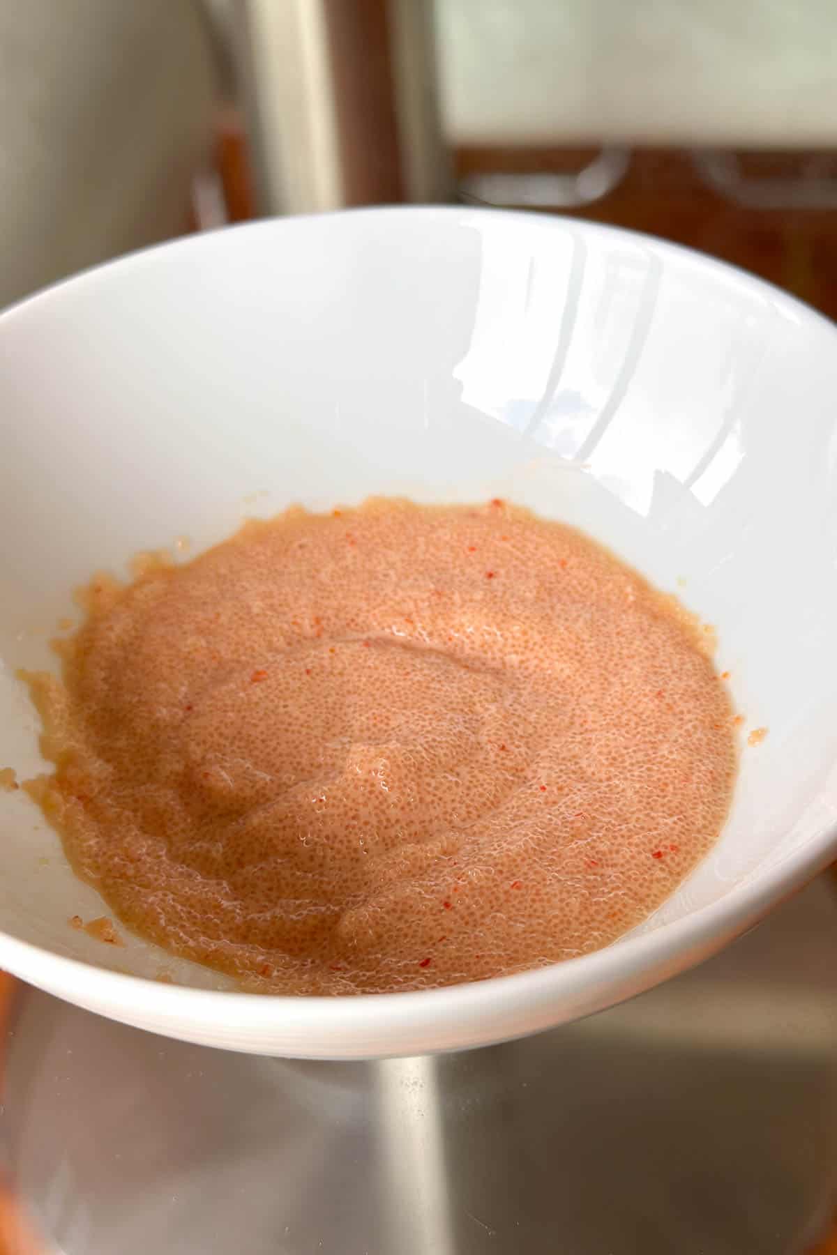 Making mentaiko mayo filling for Mentaiko Onigiri / Musubi.