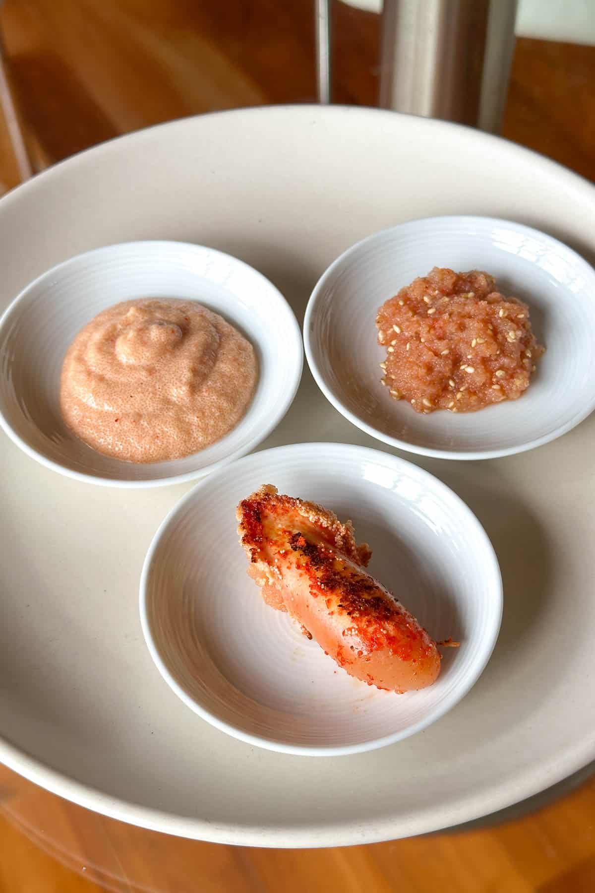 3 types of filling for making Mentaiko Onigiri / Musubi.