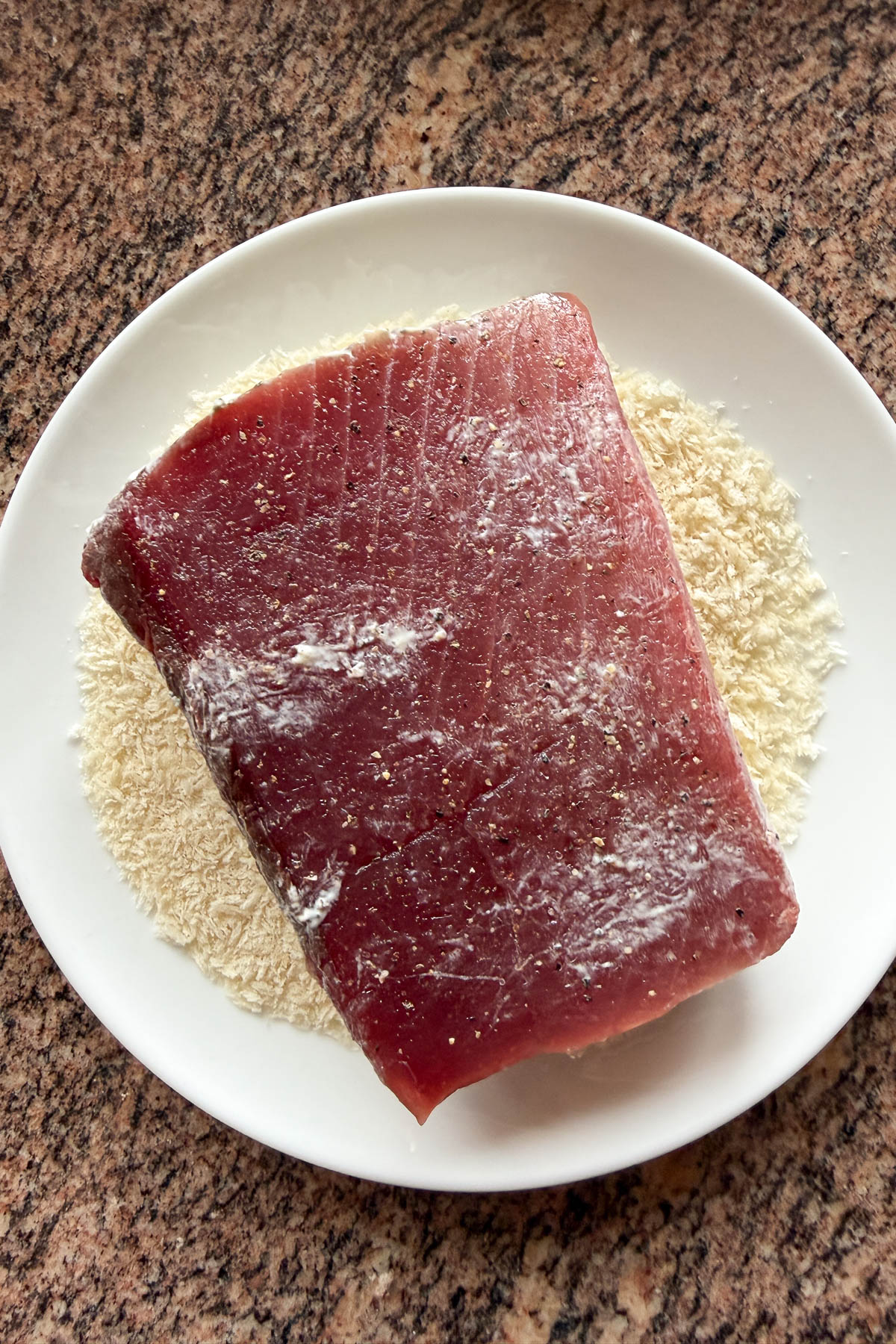 Panko crust on Ahi Katsu.