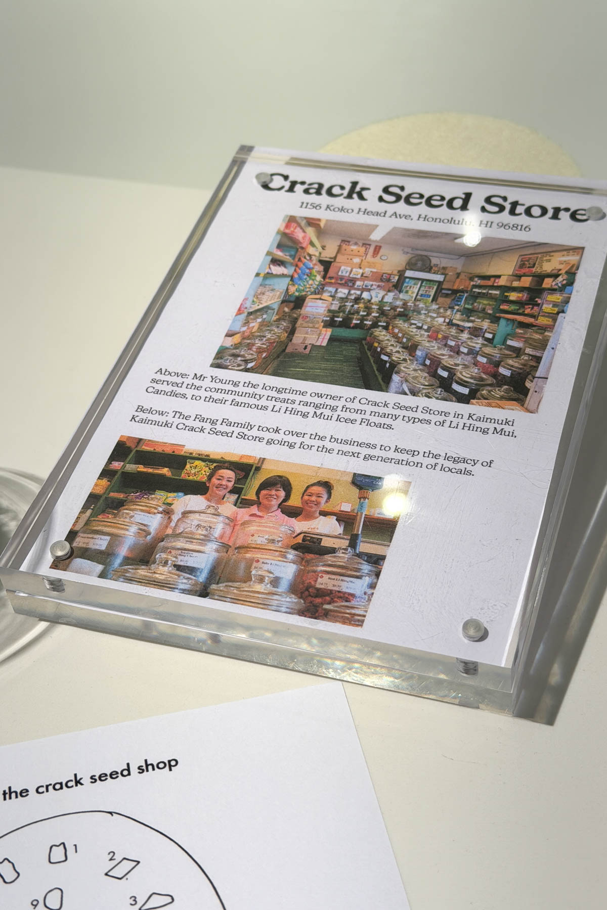 Asato's Waikiki crack seed shop info.