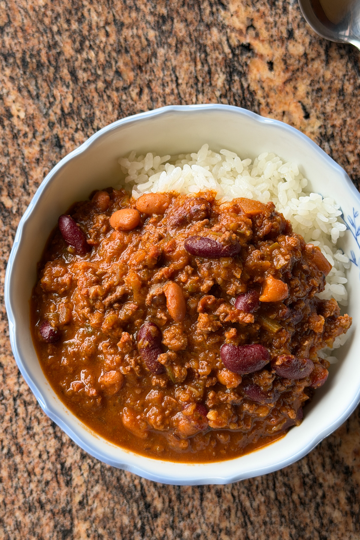 A bowl of homemade Zippy's chili.