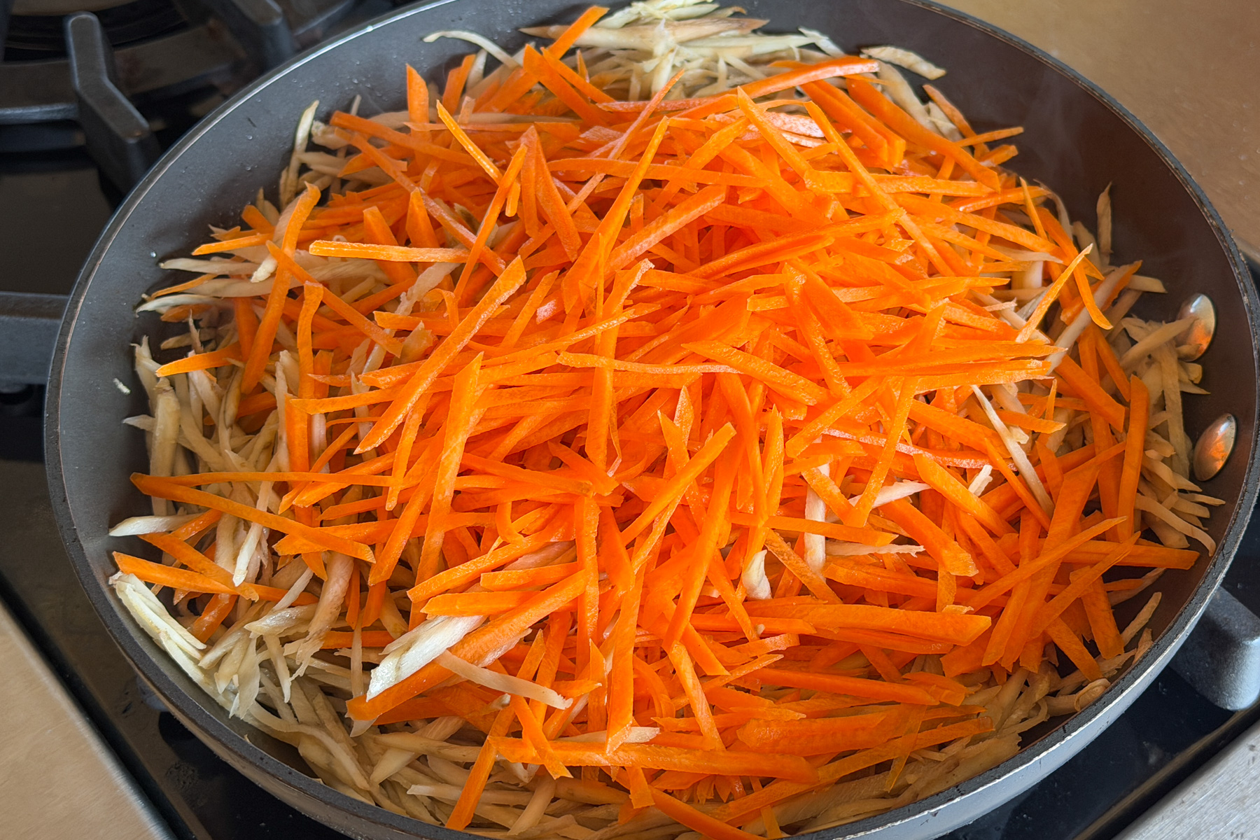 Cooking Kinpira Gobo.