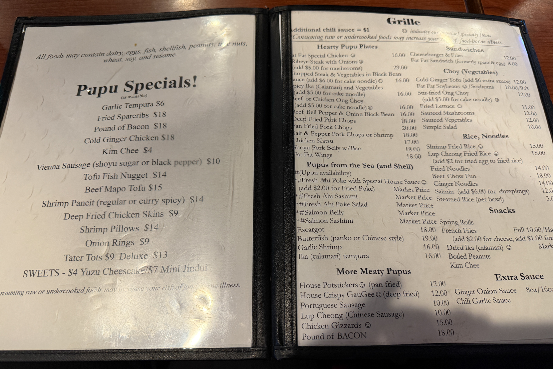 8 Fat Fat 8 menu