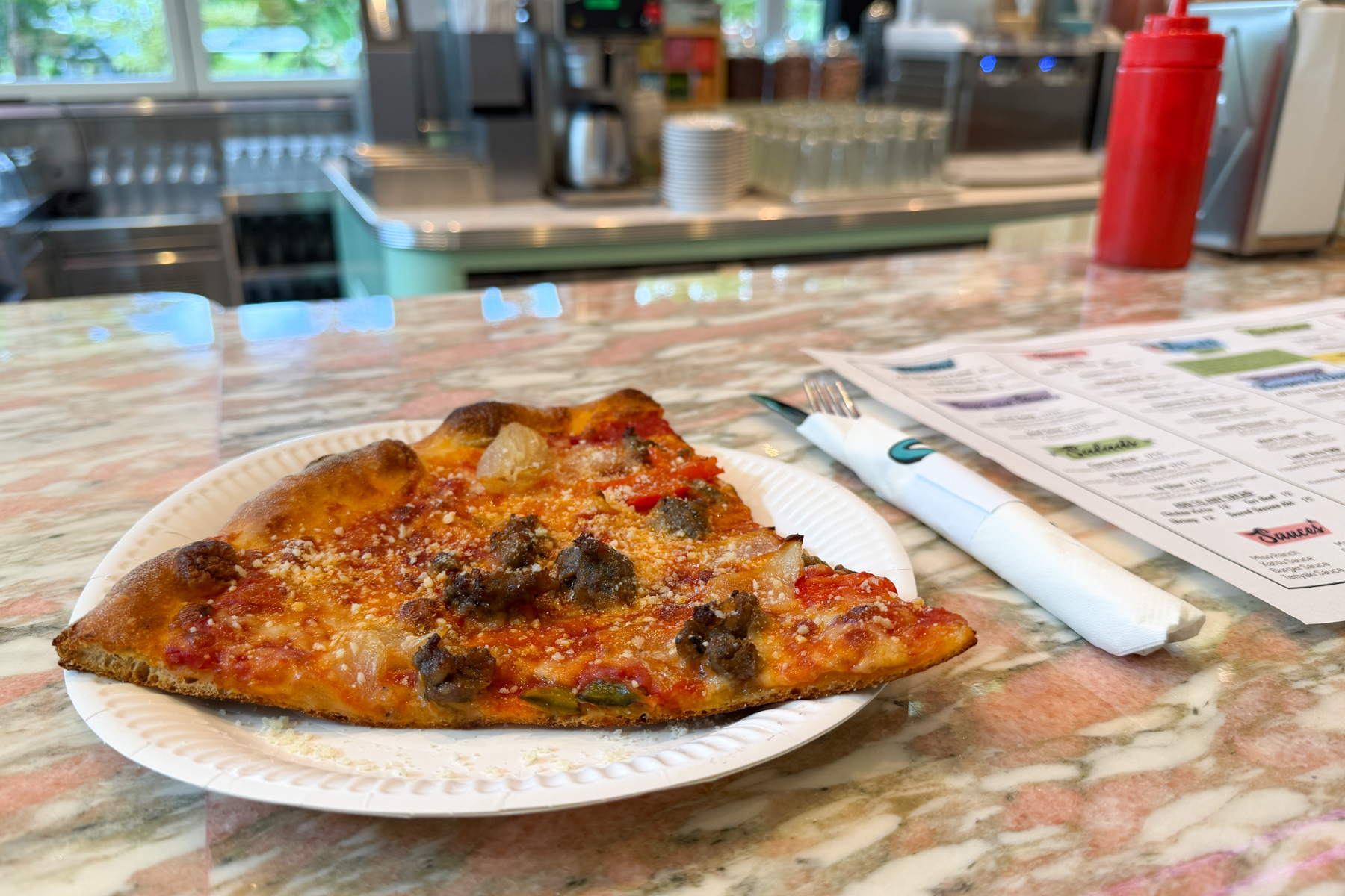 Axis deer pizza at Lanai Bowl.