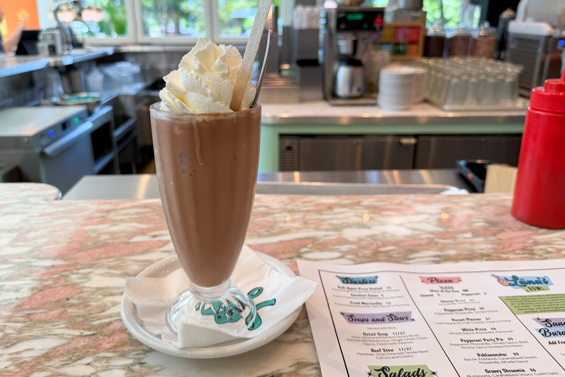 Malted chocolate milkshake at Lanai Bowl.