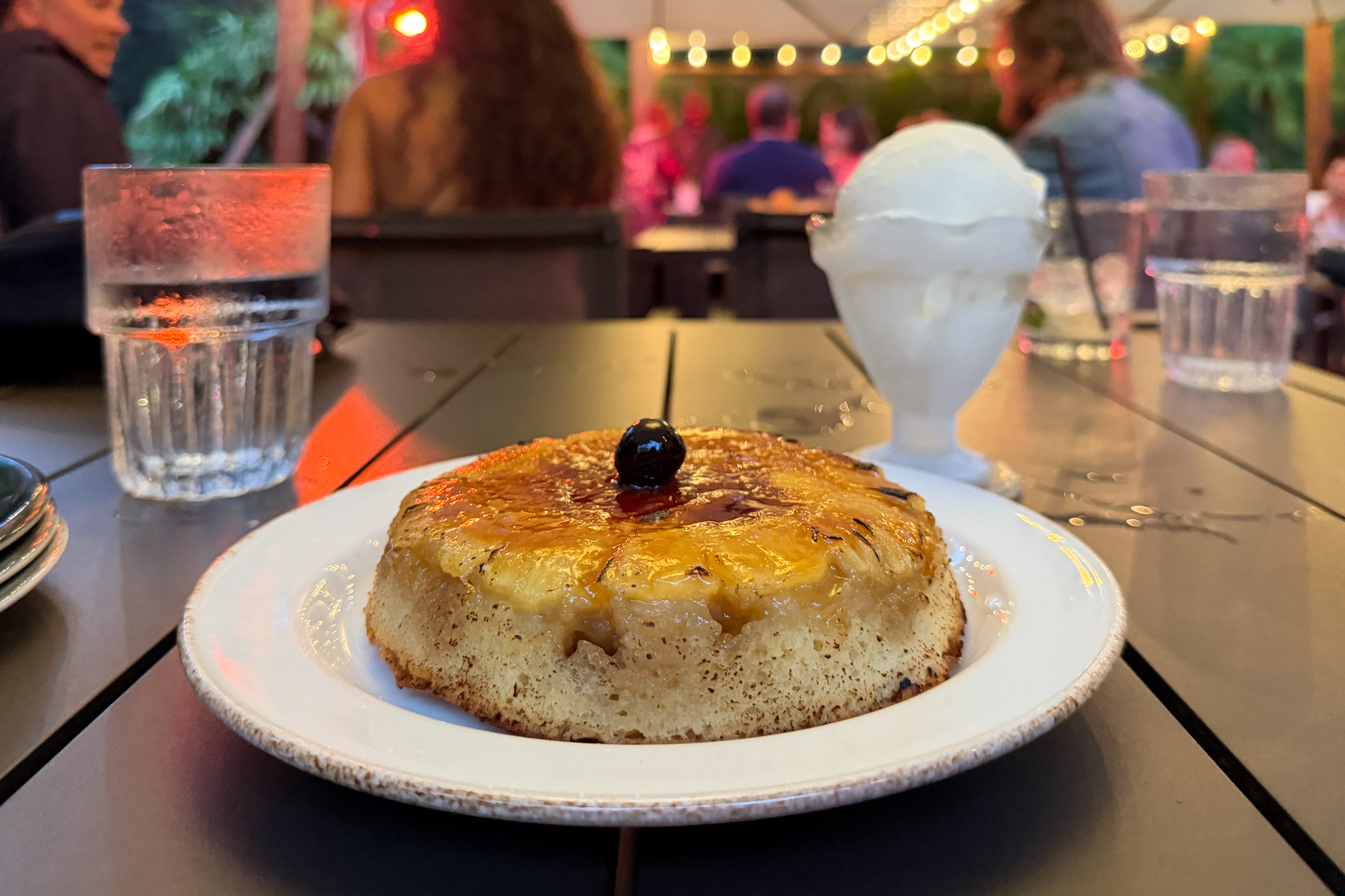 Lanai City Grill, pineapple upside-down cake.