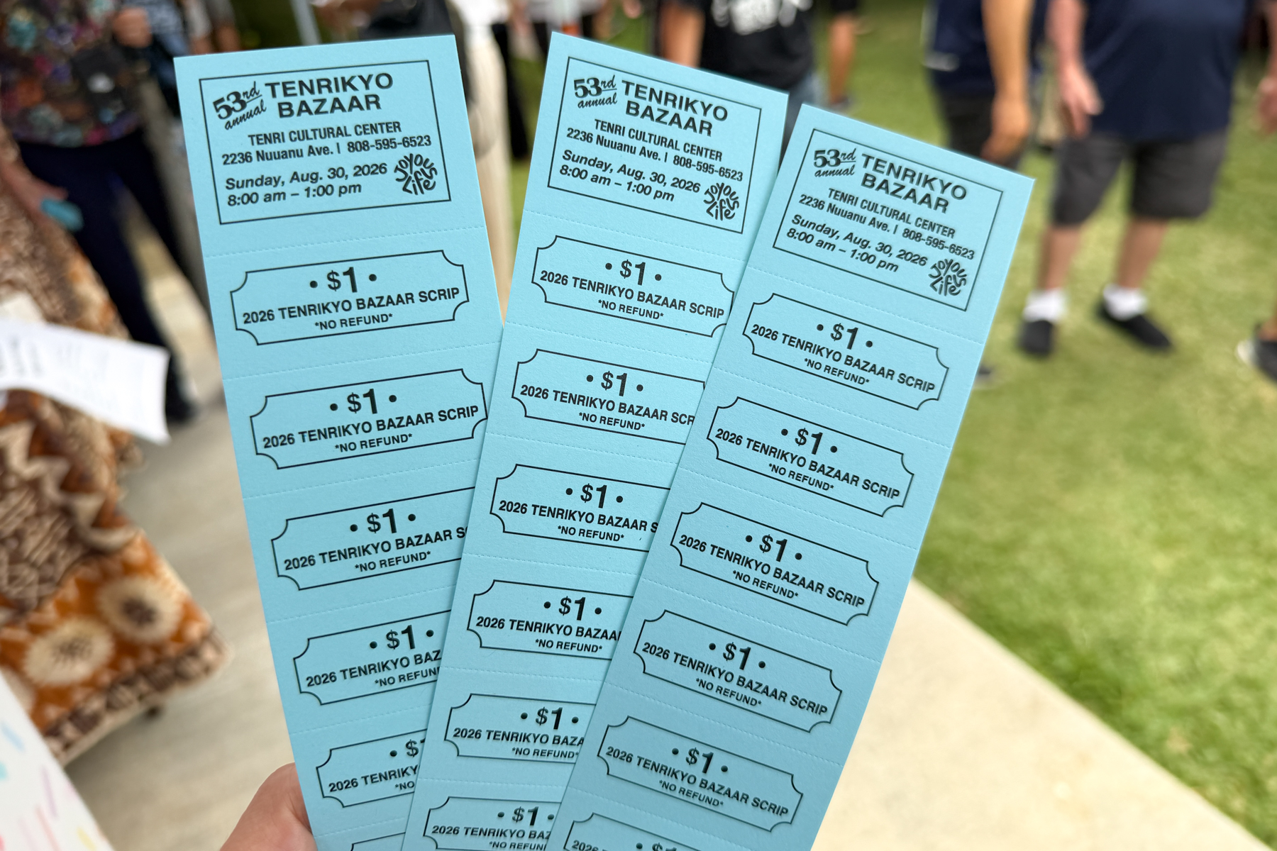 Tenrikyo Bazaar scrip.